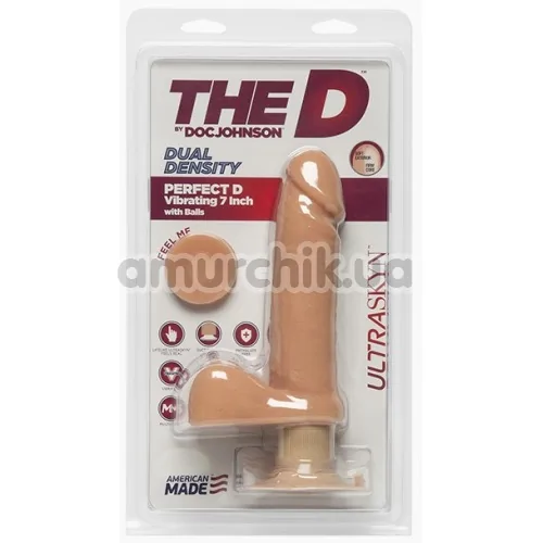 Вибратор The D Dual Density Perfect D Vibrating 7 Inch With Balls, телесный