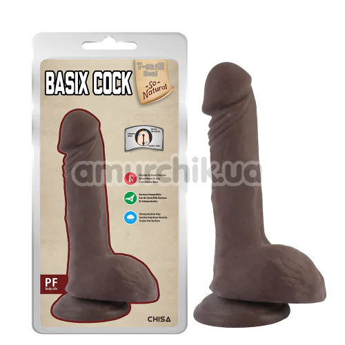 Фаллоимитатор T-skin ReaL BasiX Cock, коричневый