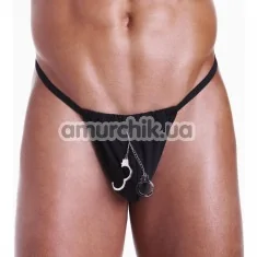 Труси-стрінги чоловічі Handcuff G-String чорні (модель NU3) - Фото №1