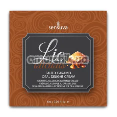 Крем для минета Sensuva Lic-O-Licious Throat Coating Oral Delight Cream Salted Caramel - соленая карамель, 6 мл - Фото №1