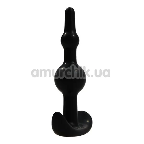 Анальна пробка Smiling Butt Plug з кульками, чорна
