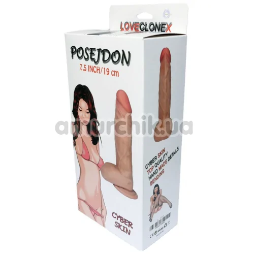 Фаллоимитатор LoveCloneX Posejdon 7.5, телесный