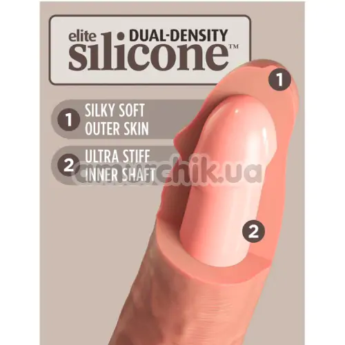 Фалоімітатор King Cock Elite 7 Dual Density Silicone Cock, тілесний