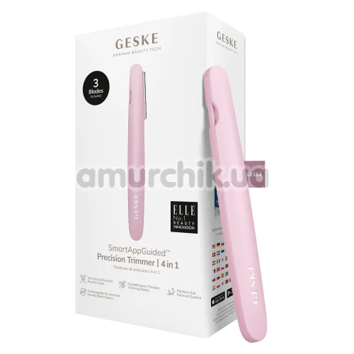 Триммер Geske Precision Trimmer 4 in 1, светло-розовый