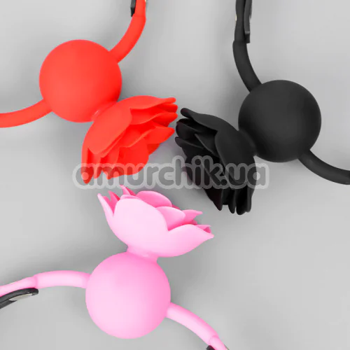 Кляп с розой DS Fetish Silicone Rose Gag, розовый