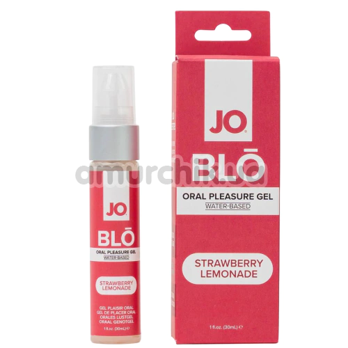Гель для орального секса с охлаждающим эффектом JO Blo Strawberry Lemonade - клубничный лимонад, 30 мл