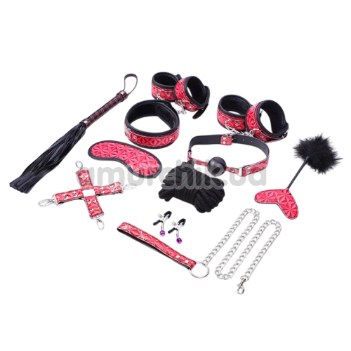 Бондажний набір JSY BDSM Set KB80019, чорно-рожевий