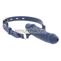 Кляп с фаллоимитатором Taboom Silicone Supreme Breathable Penis Gag, синий - Фото №1
