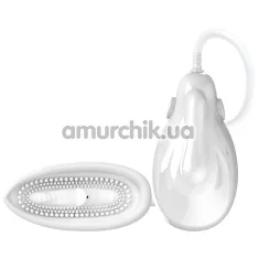 Вакуумная помпа с вибрацией для клитора Suction Vibrating Massager, белая - Фото №1