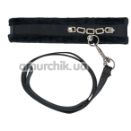 Ошейник с поводком Punishment Crystal Collar & Leash, черный - Фото №1