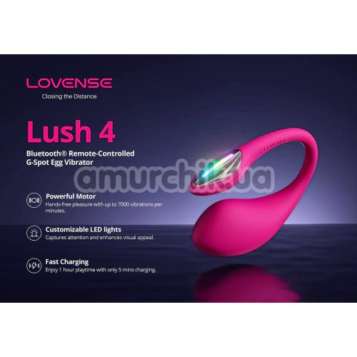 Віброяйце Lovense Lush 4, рожеве