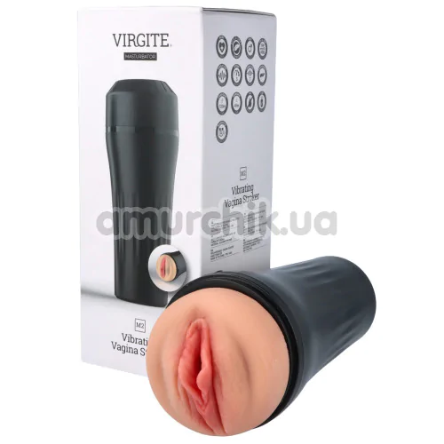 Мастурбатор с вибрацией Virgite Vibrating Vagina Stroker M2, телесный
