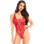Боді Leg Avenue Drive Me Wild Lace Teddy, червоне - Фото №1