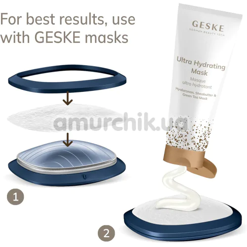 Ультразвуковой массажер-маска для лица Geske Sonic Warm & Cool Mask 9 in 1, синий