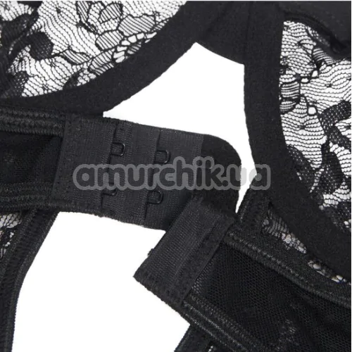 Боди с подвязками Star Night Mesh & Lace Garter Teddy, черное