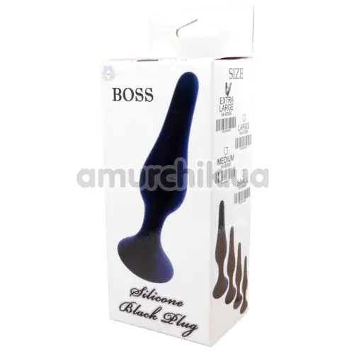 Анальна пробка Boss Series Silicone Black Plug Extra Large, чорна