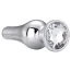 Анальная пробка с прозрачым кристаллом Gleaming Love Large Pleasure Plug, серебряная - Фото №3
