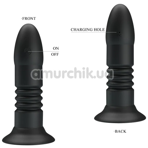 Анальная пробка с вибрацией и толчками MR Play Remote Control Vibrating Anal Plug, черная