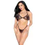 Комплект Leg Avenue Fishnet Bra Top and G-String Panty, чорний: бюстгальтер + трусики-стрінги - Фото №1