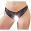 Трусики-стринги Cottelli Collection Crotchless Lace Slip 2310813, чёрные - Фото №1