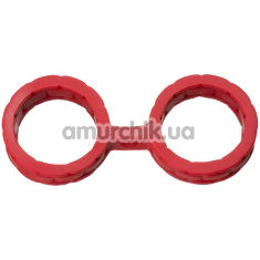Наручники Japanese Style Bondage Platinum Silicone Cuffs Large, червоні - Фото №1