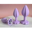 Набор анальных пробок с фиолетовым кристаллом Alume Silicone Plug, фиолетовый - Фото №12
