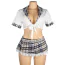 Костюм школярки Star Night Crop Top Plaid Skirt Schoolgirl Costume Set, білий: топ + спідниця - Фото №4