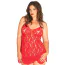 Комплект Leg Avenue Rose Lace Flair Chemise, красный: пеньюар + трусики-стринги - Фото №3