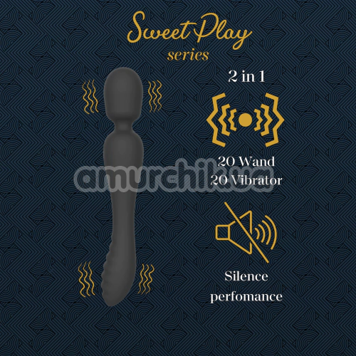 Универсальный вибромассажер Sweet Play Wand & Vibrator 2in1 A8, черный