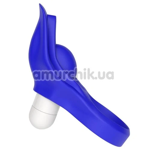 Віброкільце Power Clit Cockring Stamina, синє