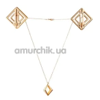 Зажимы для сосков Lockink Adjustable Metal Nipple Clamps with Light Pendant, золотые - Фото №1