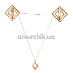 Зажимы для сосков Lockink Adjustable Metal Nipple Clamps with Light Pendant, золотые - Фото №1