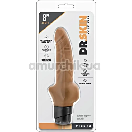 Вибратор Dr. Skin Cock Vibe 12, коричневый