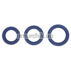 Набір ерекційних кілець Hombre Snug Fit Silicone Thick C-Rings, синій - Фото №1