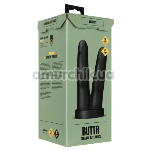 Двойной фаллоимитатор Buttr General Elite Force Victory, черный