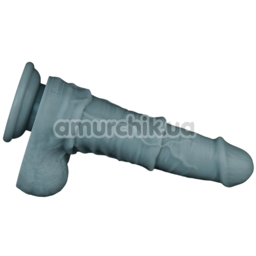 Вібратор з поштовхами Dual-Layered Silicone Nature Cock LV419201, синій