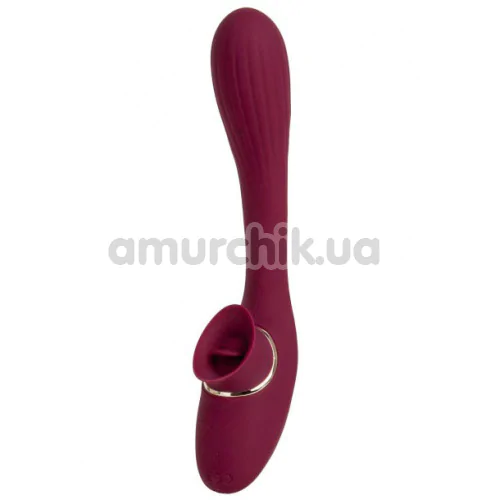 Вибратор S Pleasures Premium Dual Pleasure, бордовый