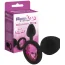 Анальна пробка з рожевим кристалом RelaXxxx Silicone Plug Medium, чорна - Фото №3