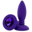 Анальная пробка с фиолетовым кристаллом Alume Silicone Textured Teardrop Anal Plug XS, фиолетовая - Фото №1