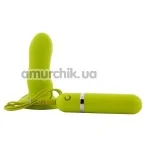 Анальна пробка з вібрацією Purrfect Silicone, 10 см зелена - Фото №1