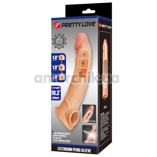 Насадка на пенис Pretty Love Silas, телесная