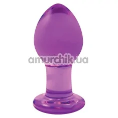 Анальна пробка Crystal Premium Glass Medium, фіолетова - Фото №1