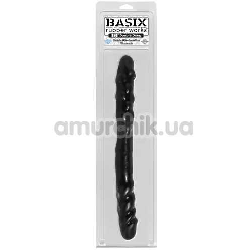 Двокінцевий фалоімітатор Basix Rubber Works 16 Double Dong, чорний