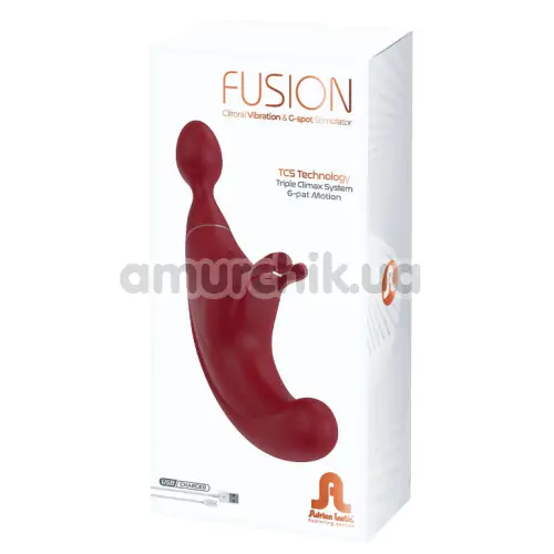 Вибратор с пульсацией Adrien Lastic Fusion, бордовый