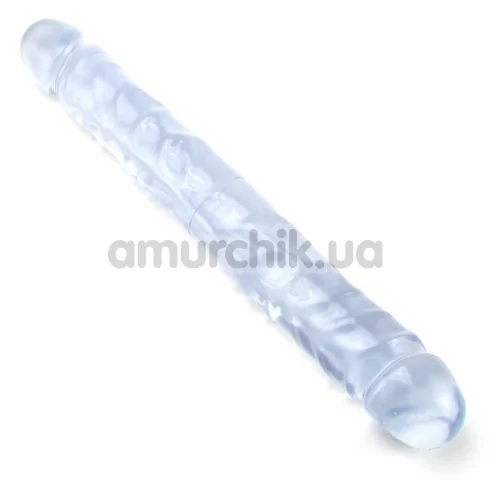 Двокінцевий фалоімітатор Crystal Jellies, 30 см прозорий