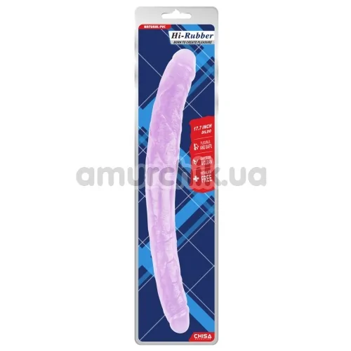 Двокінцевий фалоімітатор Hi-Rubber Born To Create Pleasure 17.7 Inch, фіолетовий
