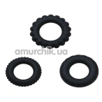 Набор эрекционных колец Alume 3 Cock Ring Set, черный - Фото №1