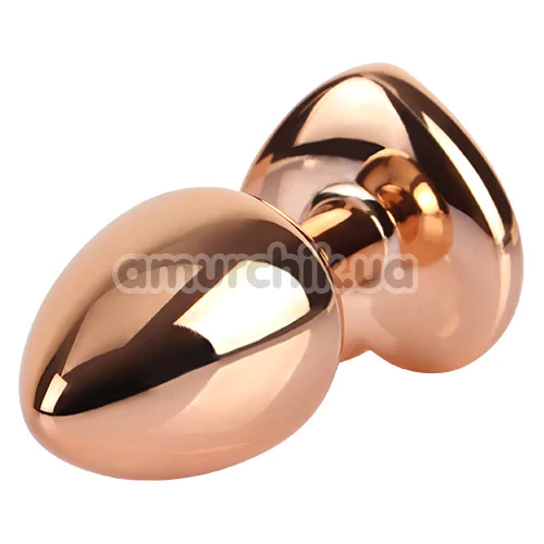 Анальная пробка с оранжевым кристаллом Matrix Mont Rose Gold Heart Butt Plug S, золотая