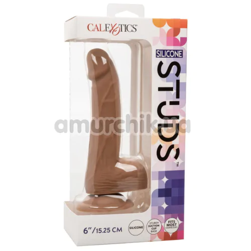 Фалоімітатор Silicone Studs 6, коричневий