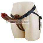Порожній страпон з вібрацією Pretty Love Harness Briefs Bradden 6.7 Dildo, коричневий - Фото №1